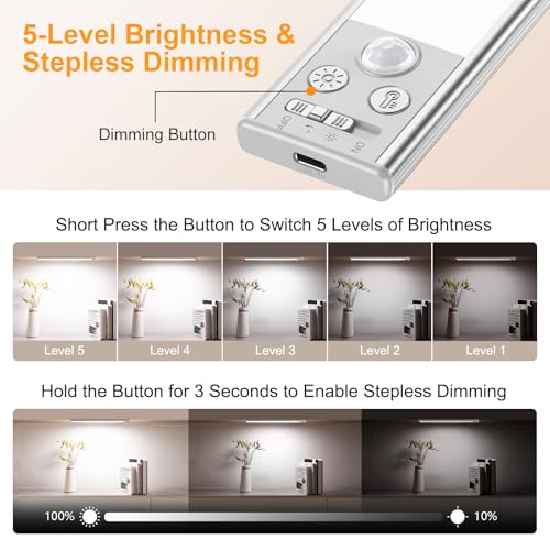 Detalle de Gritin Luce LED Sottopensile 37.5 cm, ricaricabile, sensore e luce laterale