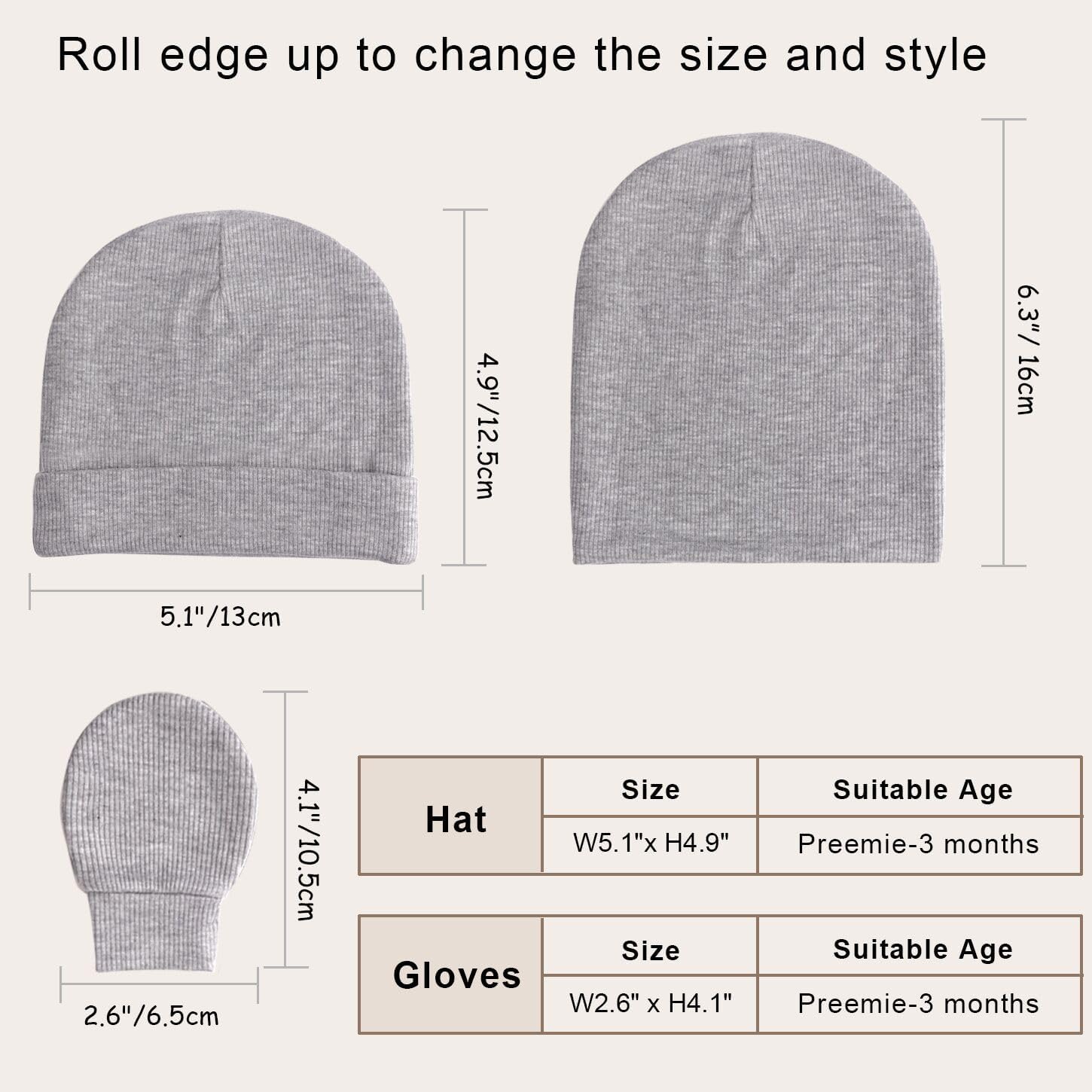 Thumbnail 4 de DRESHOW Newborn beanie and mittens set 0-3 months 👶