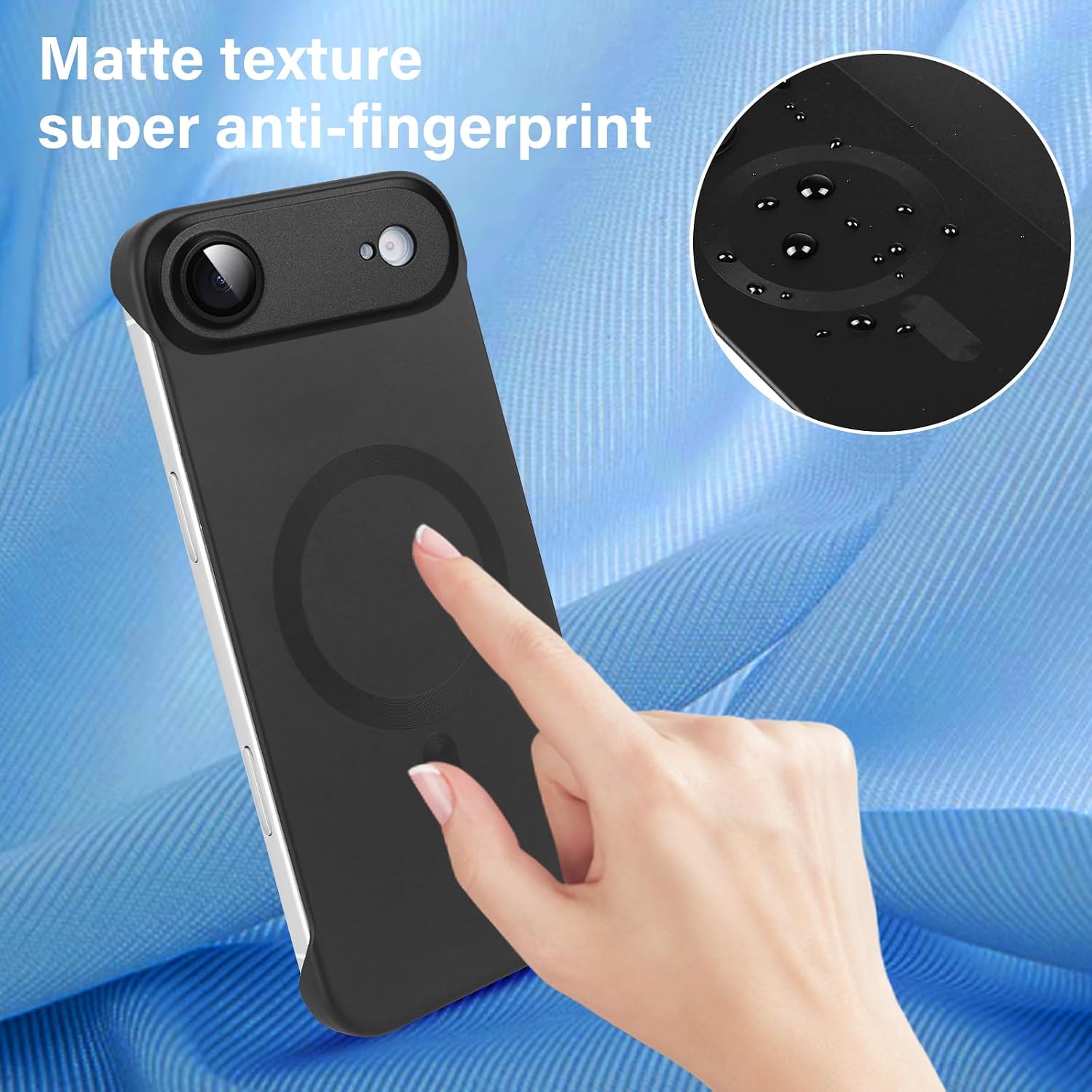 Detalle de Omio 磁気スリムケース iPhone Air用 マットPC素材・レンズ保護付き