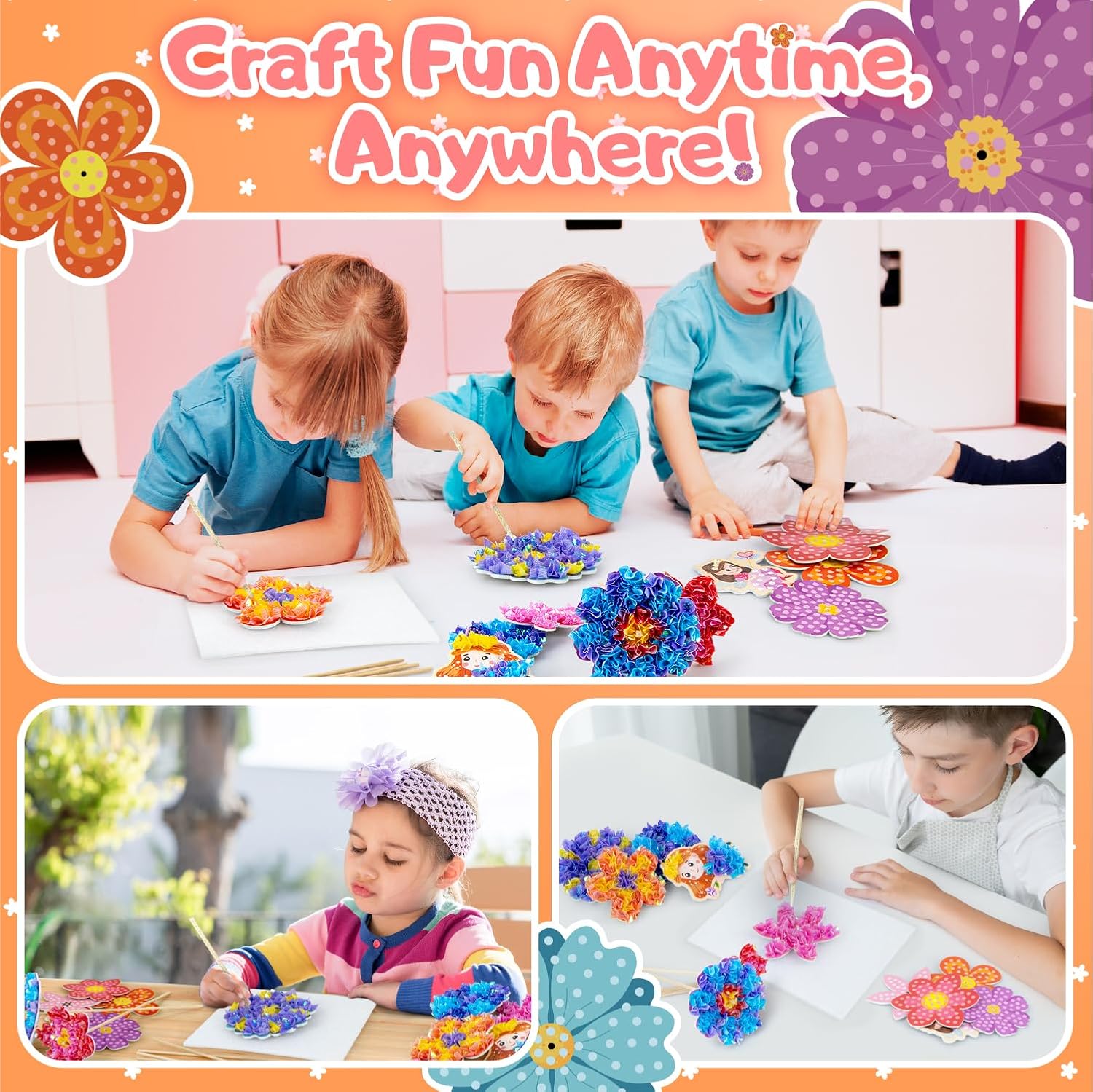 Thumbnail 5 de Kiztoys Bastelset Blumenstrauß mit Pailletten – Kreativ-Set für Kinder ab 6 Jahren