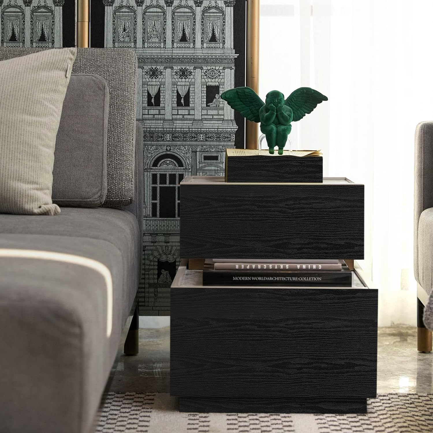 Detalle 2 de Hode Papier Adhesif pour Meuble Bois Noir 40×300cm