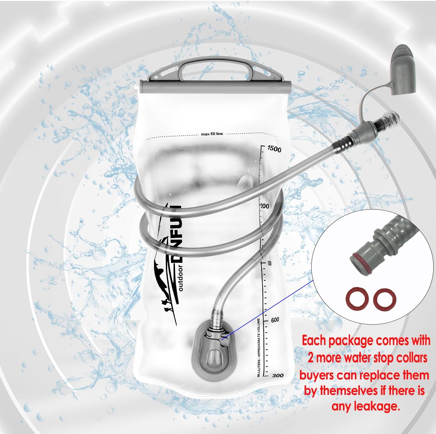 Thumbnail 4 de DNFUN Laufweste mit 1,5-L-Trinkflasche – verstellbare Trinkweste fürs Joggen & Outdoor-Sport