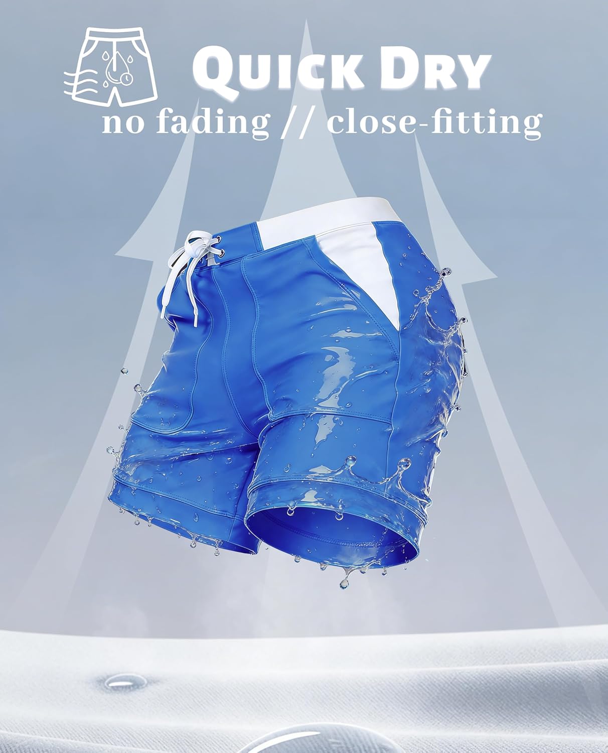 Thumbnail 3 de KEFITEVD men’s quick-dry swimming shorts (YK016) with adjustable drawstring and pockets