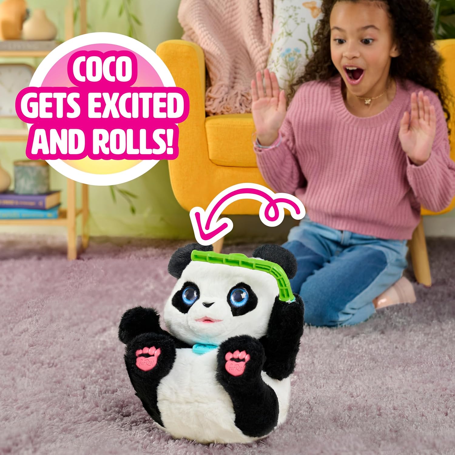Detalle de furReal Coco the Tumbling Panda — 10.5-Inch Interactive Panda Toy