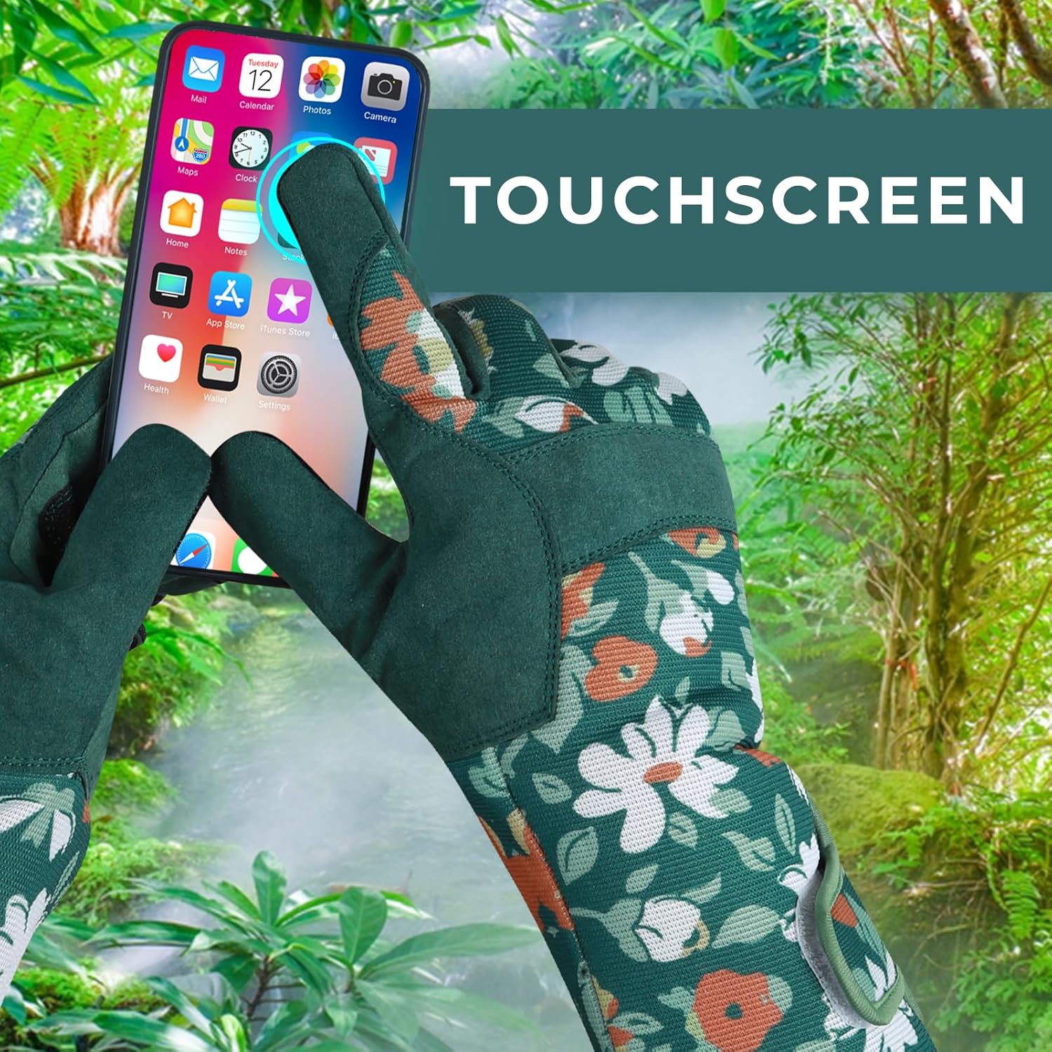 Thumbnail 4 de SAWANS Long Gardening Gloves (Green, M) – extra-long thorn-proof gloves with breathable comfort