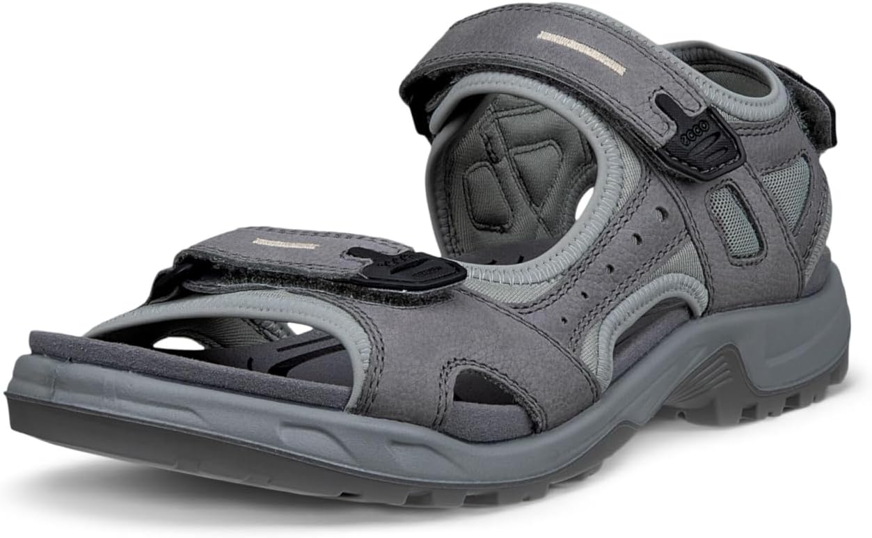 Detalle 2 de ECCO Damen Offroad Yucatan Schwarz/Mole – langlebiger Lederschuh mit 3-Riemen-Verschluss
