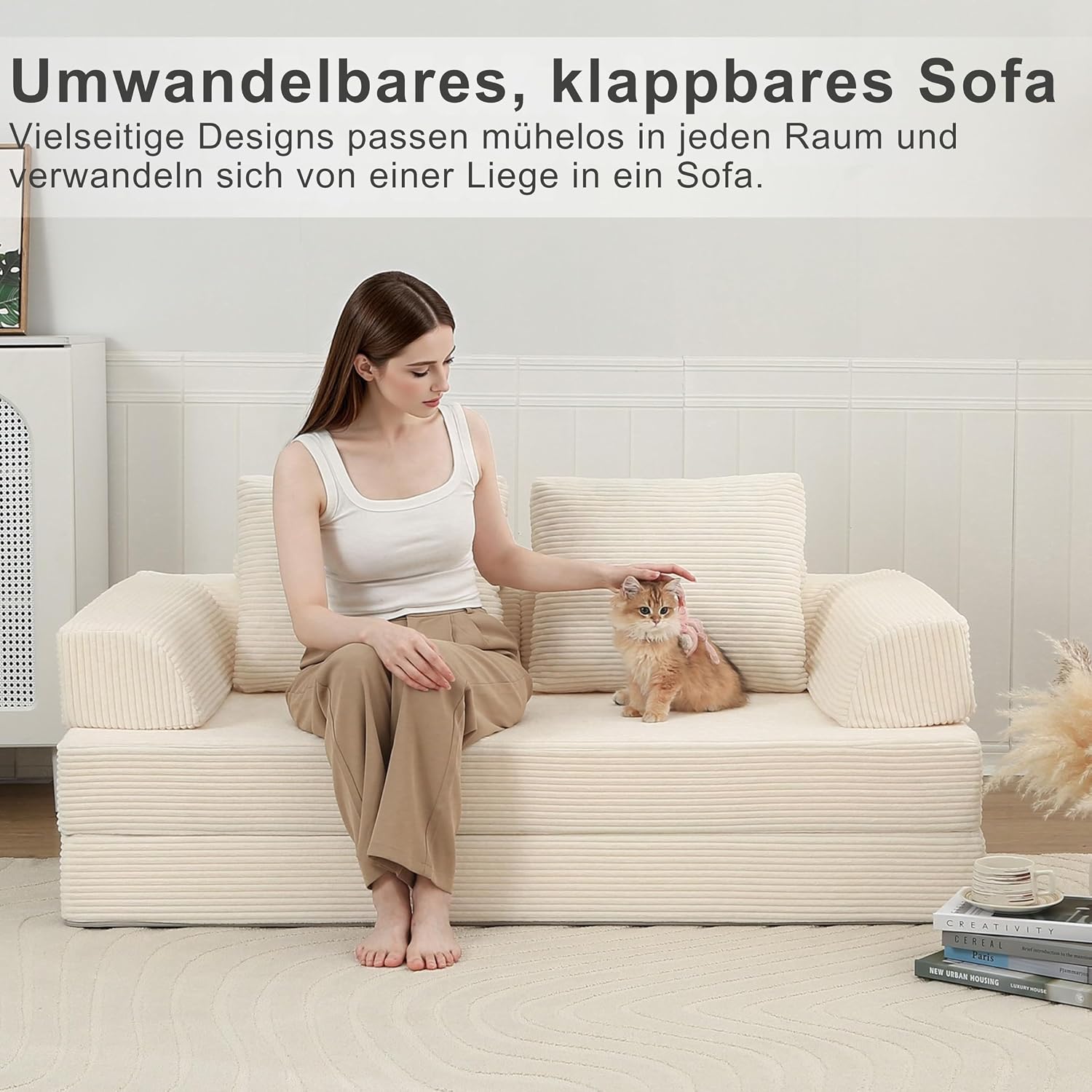 Thumbnail 4 de MeMoreCool Boneless Sofa Bett aus Cord Sofa