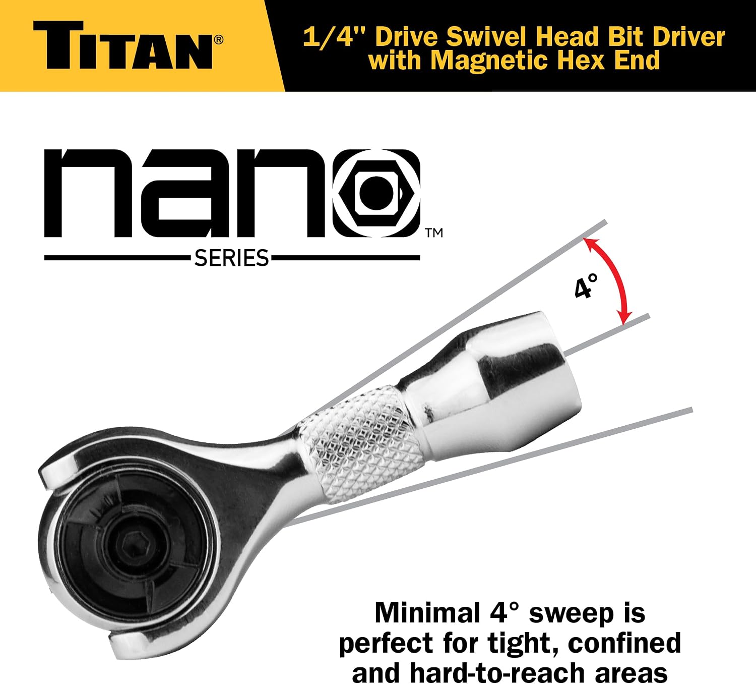 Thumbnail 5 de Titan 11340 ナノラチェット 1/4インチドライブ・90歯・250度回転ヘッド