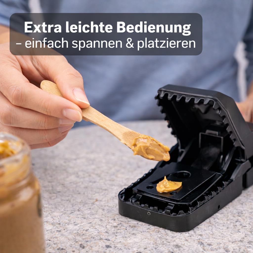 Thumbnail 5 de 6X Rattenfalle & Mausefalle Schlagfalle – extra leichte Bedienung, wiederverwendbar und giftfrei für Maus & Ratte