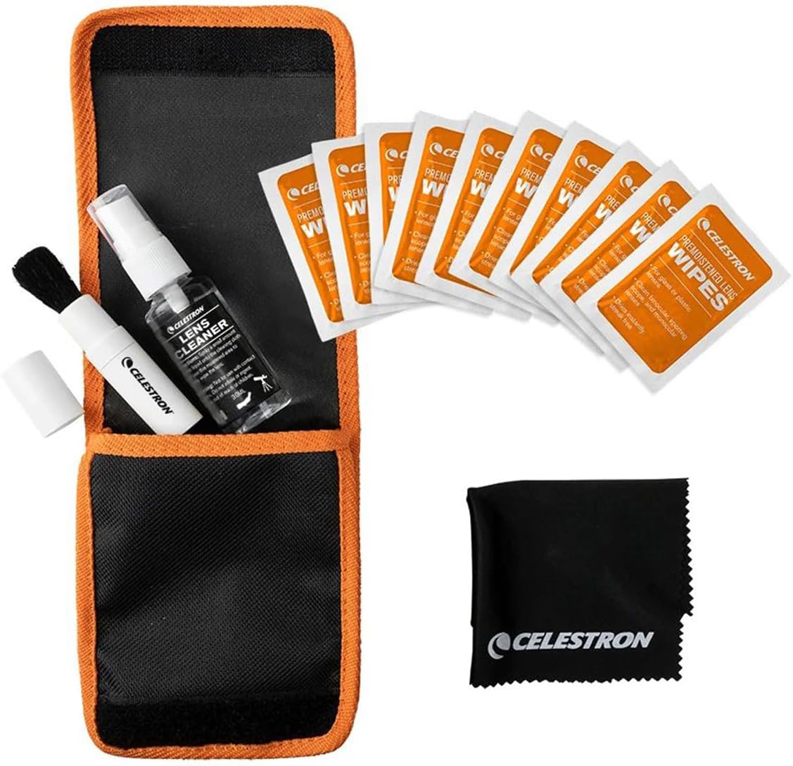 Thumbnail 5 de Celestron 93576 Kit pulizia obiettivo: kit completo per ottiche con 10 salviettine, liquido detergente, panno e spazzola retrattile
