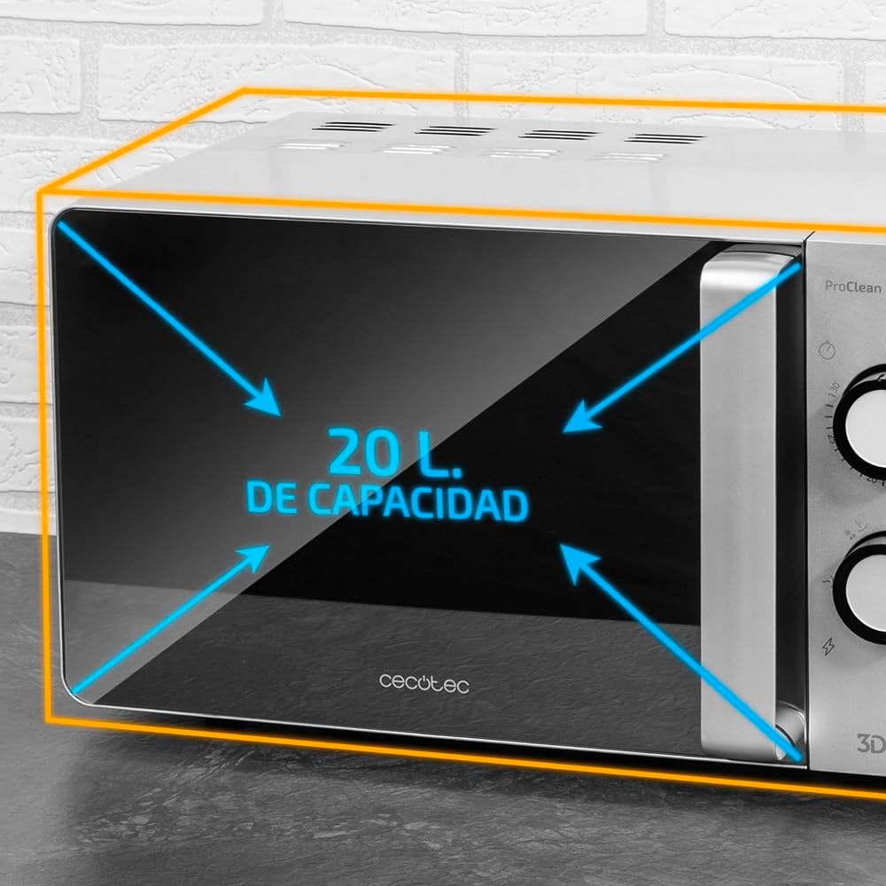 Thumbnail 3 de Cecotec Micro-ondes ProClean 3060 Gray Mirror (20 L, 700 W) avec revêtement Ready2Clean