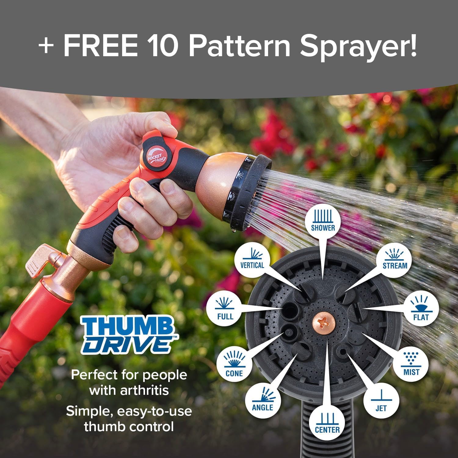 Thumbnail 6 de Pocket Hose Ballistic Expandable Garden Hose (50 ft) with 360° Swivel Connector