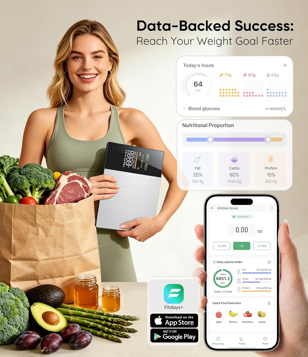 Thumbnail 2 de Smart Food Scale 5000g with Nutritional Calculator