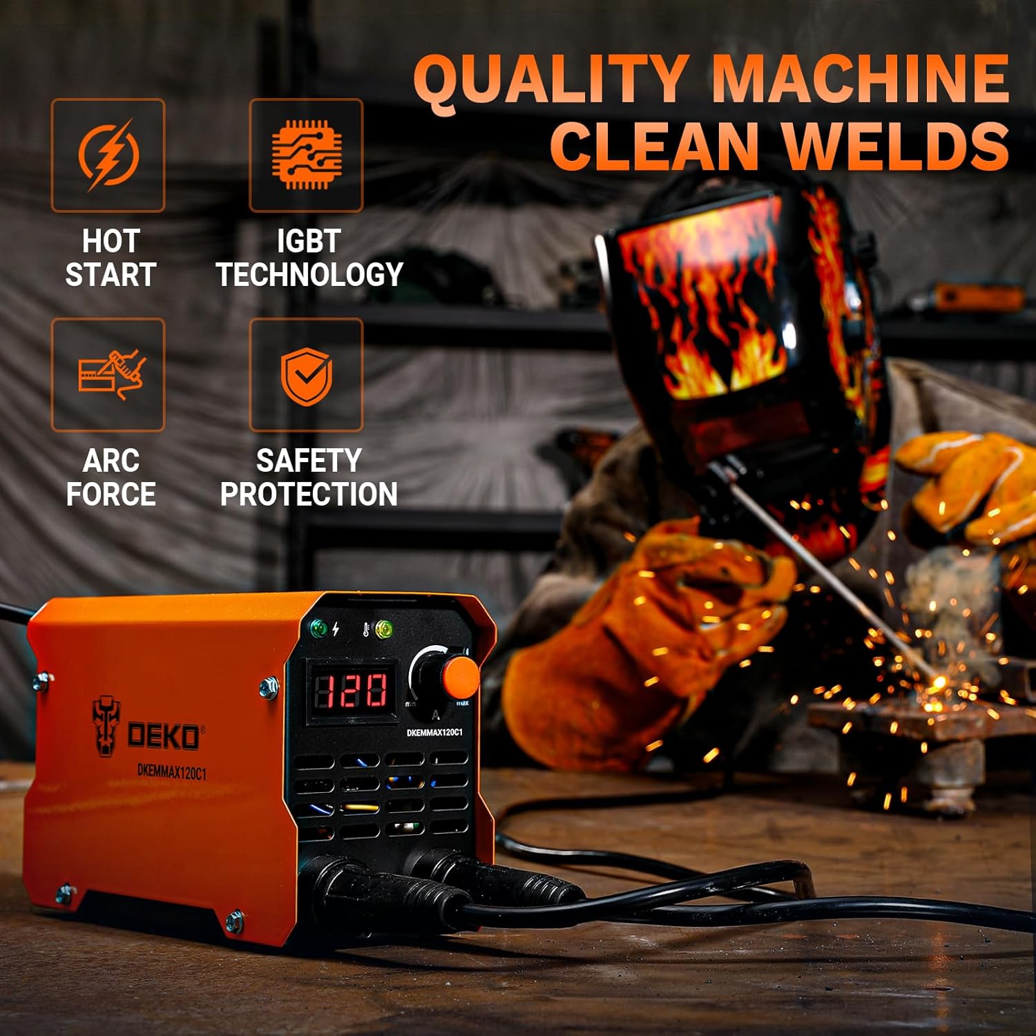 Thumbnail 2 de DEKO Saldatrice Inverter Elettrodo 220V 120A: MMA ARC Welder portatile per fai da te e riparazioni casalinghe
