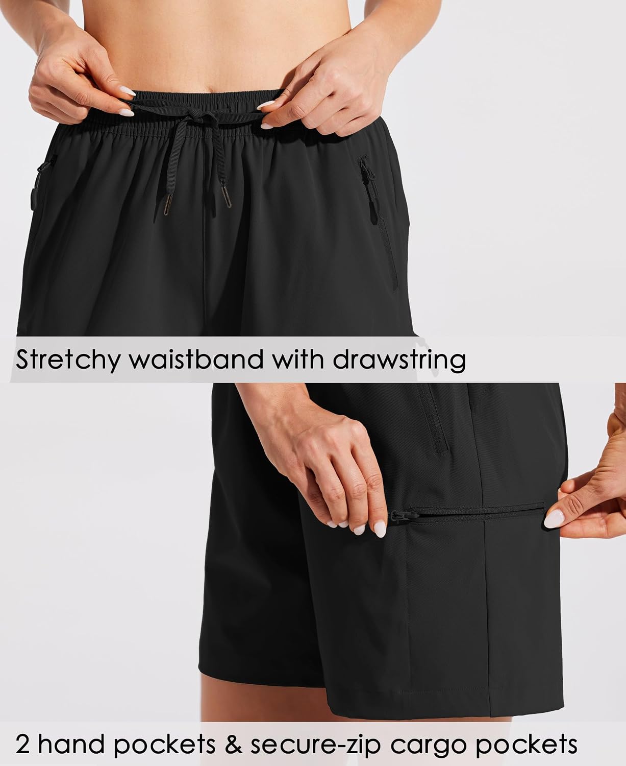 Detalle 2 de Willit Women's 5''/7'' Hiking Cargo Shorts — Lightweight, Quick-Dry, Sun-Protective with Zip Pockets