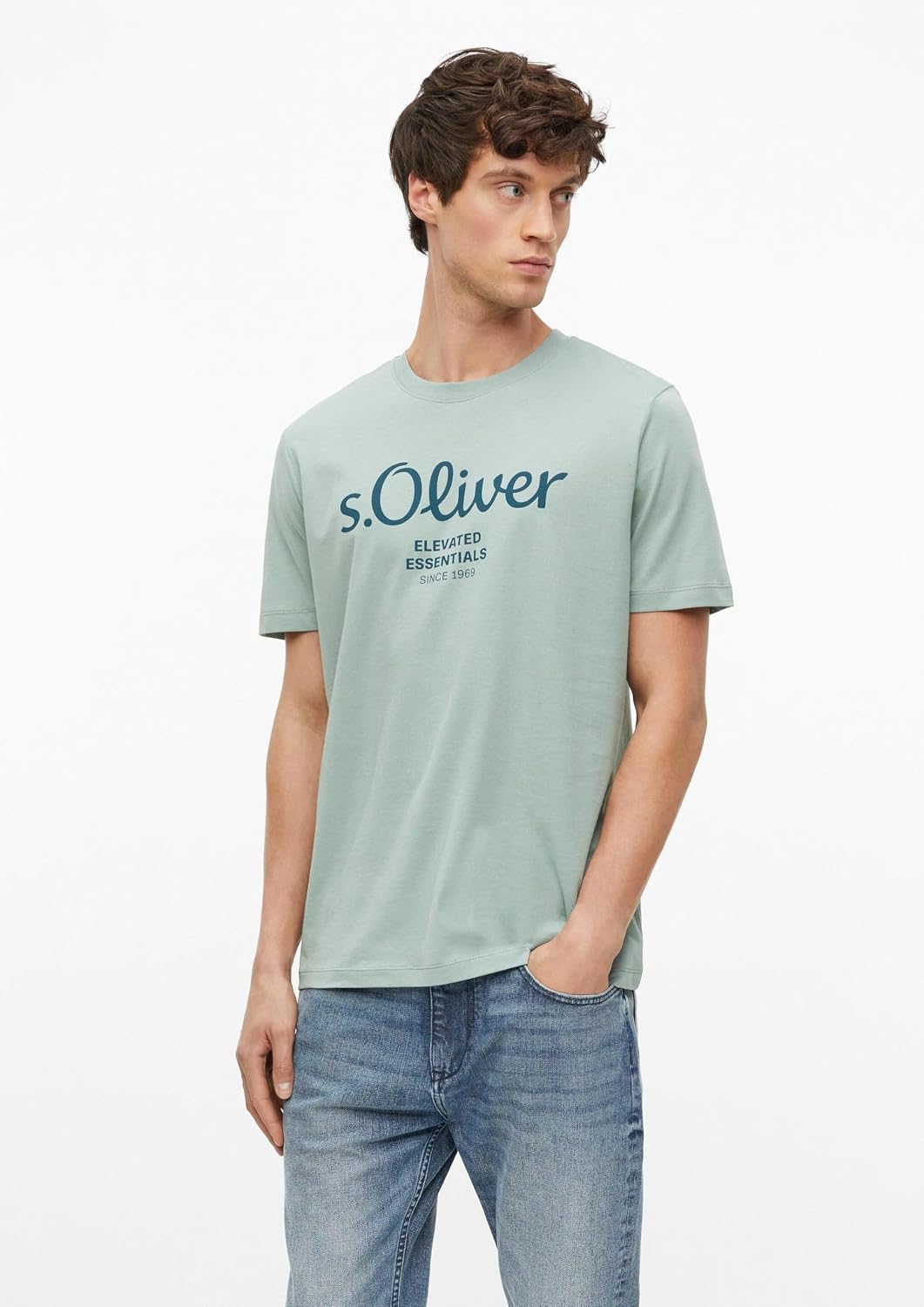 Detalle de s.Oliver Baumwoll-T-Shirt mit Logo-Print – 100% Baumwolle, Regular Fit