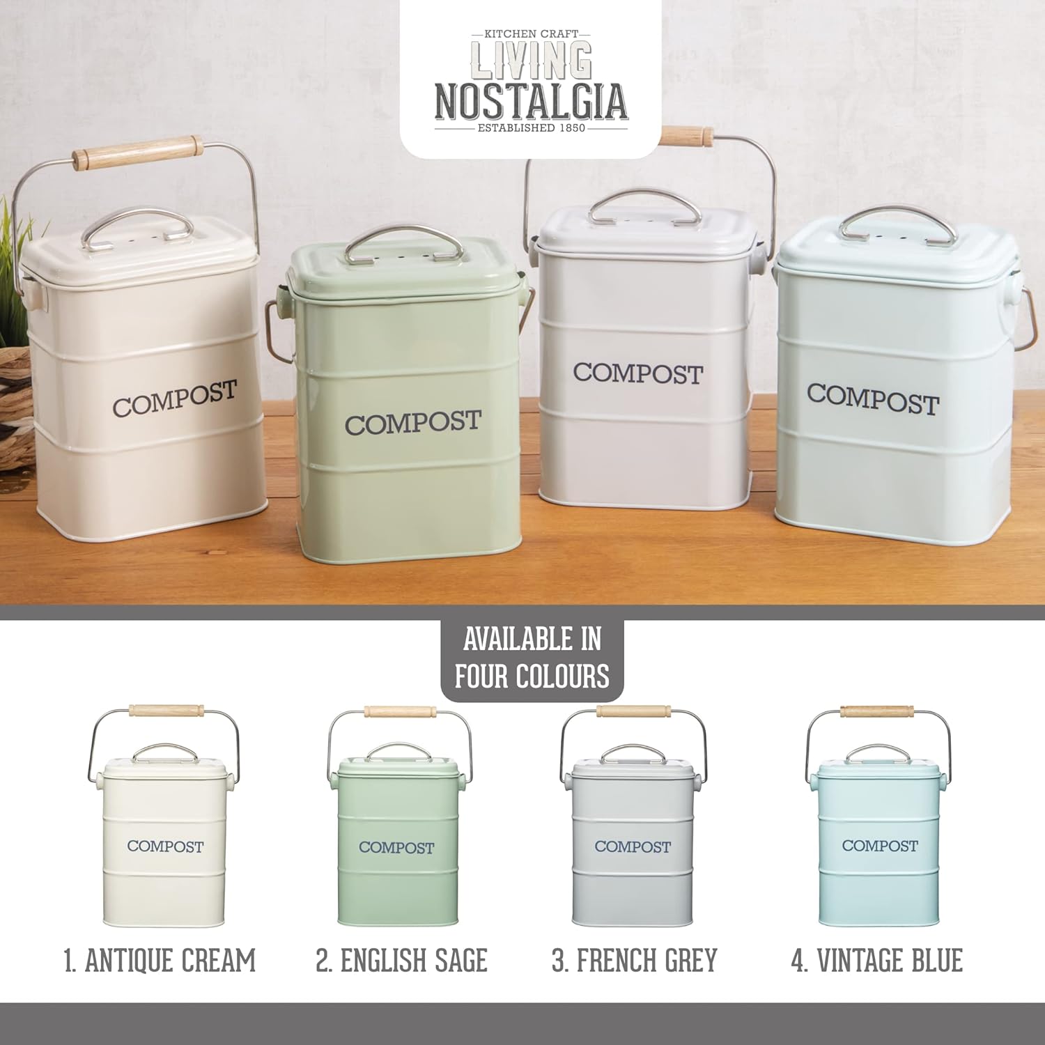 Thumbnail 4 de KitchenCraft Living Nostalgia 3 L composteur đź—‘
