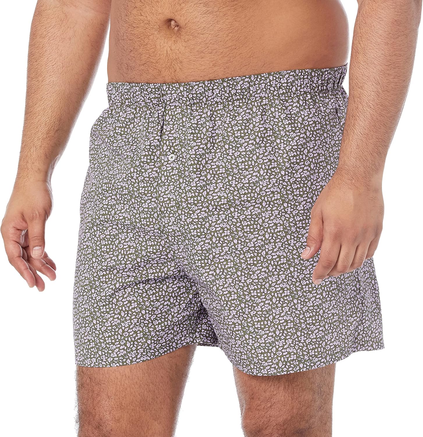 Detalle de Amazon Essentials Men's Woven Cotton Boxer Short Underwear (Big & Tall)
