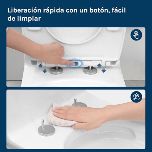Detalle 2 de WOLTU: Asiento de Inodoro Familiar con Tapa Magnética para Niños y Cierre Suave (Forma O)