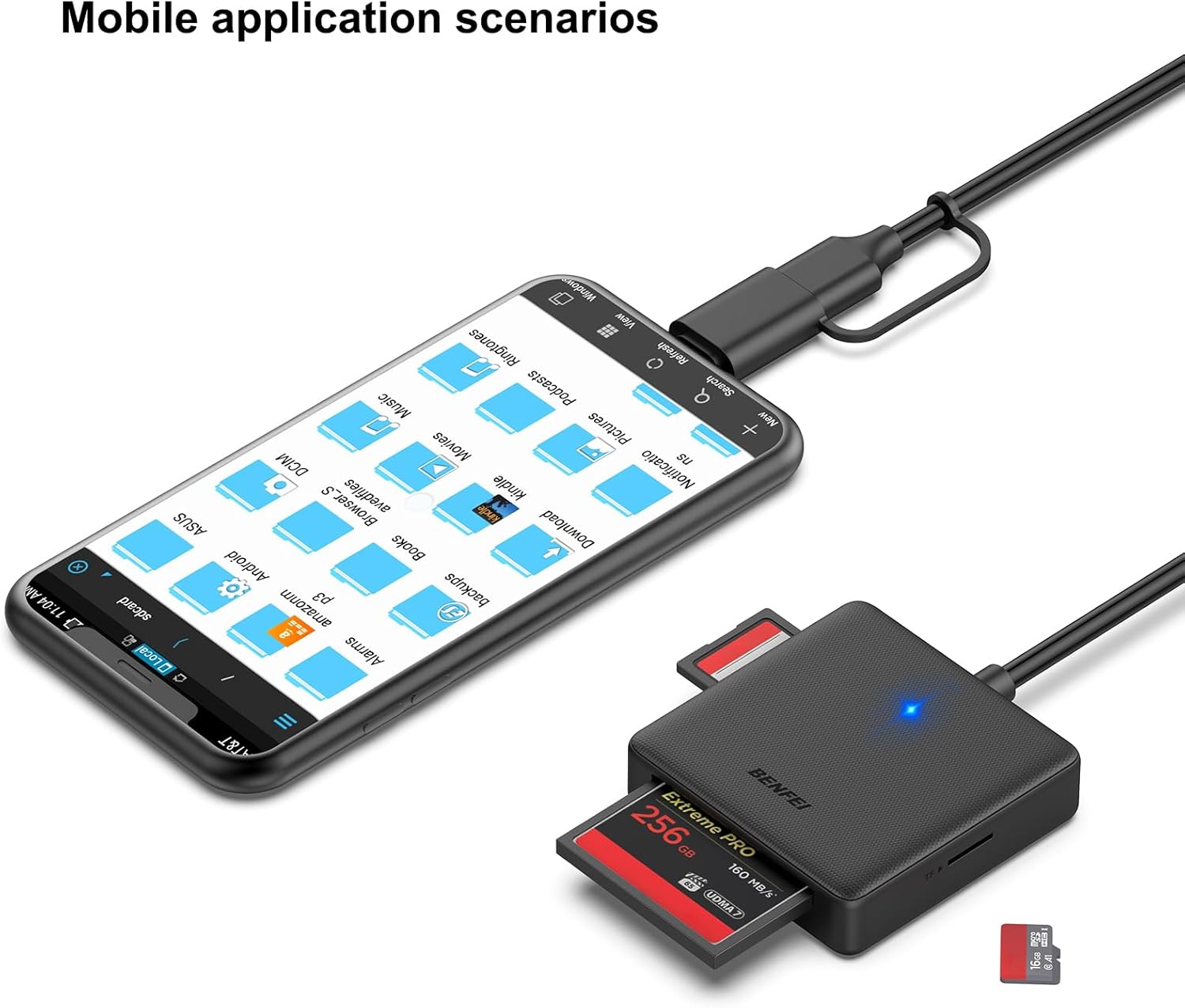 Thumbnail 5 de BENFEI 4‑in‑1 Memory Card Reader USB‑C 4‑slot 🖱