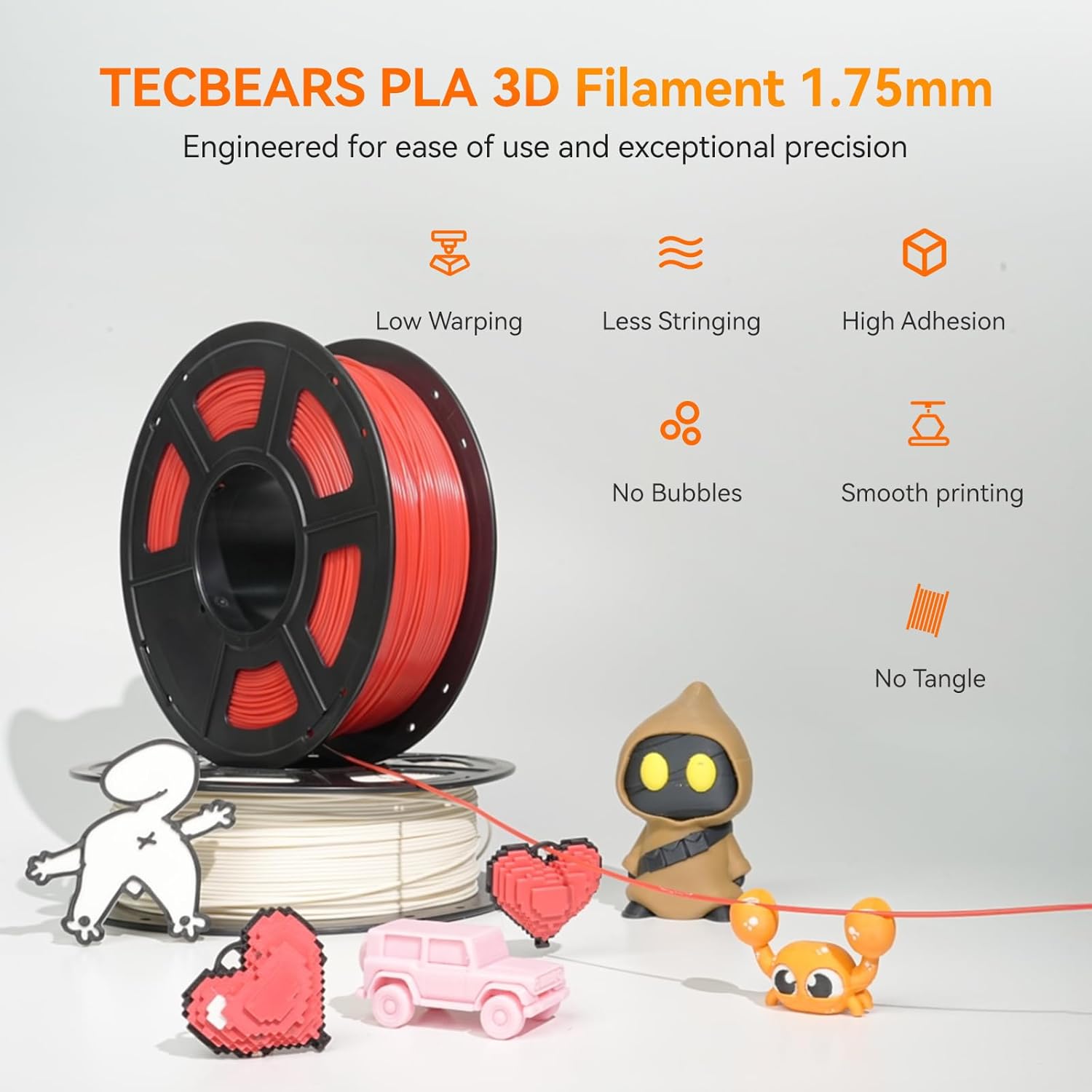 Thumbnail 4 de TECBEARS PLA Filament 1,75 mm Bundle Schwarz (4 kg) – vakuumverpackt, Maßgenauigkeit +/- 0,02 mm