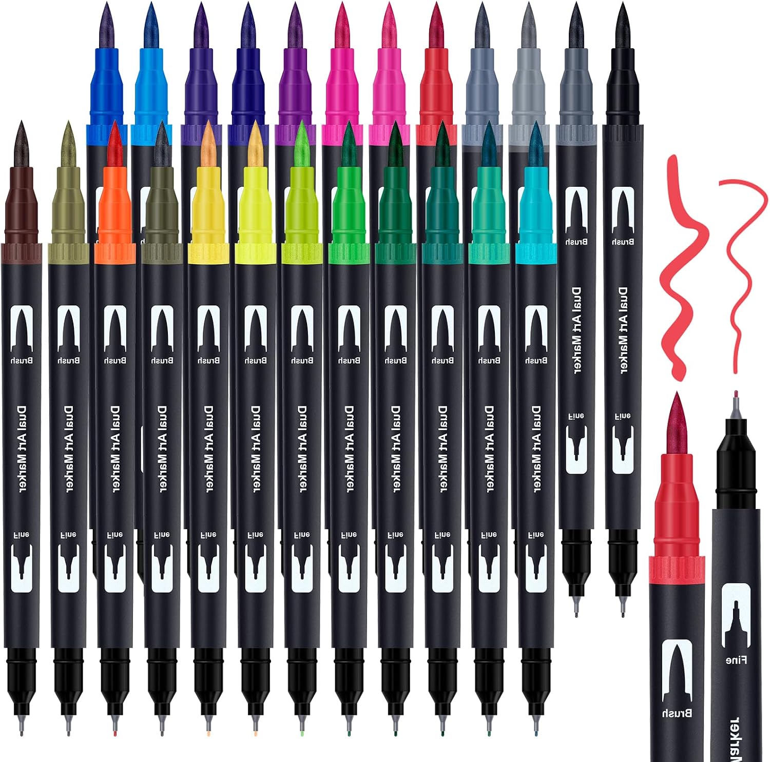 Detalle de Dual Tip Brush Pens 24 Colour Set