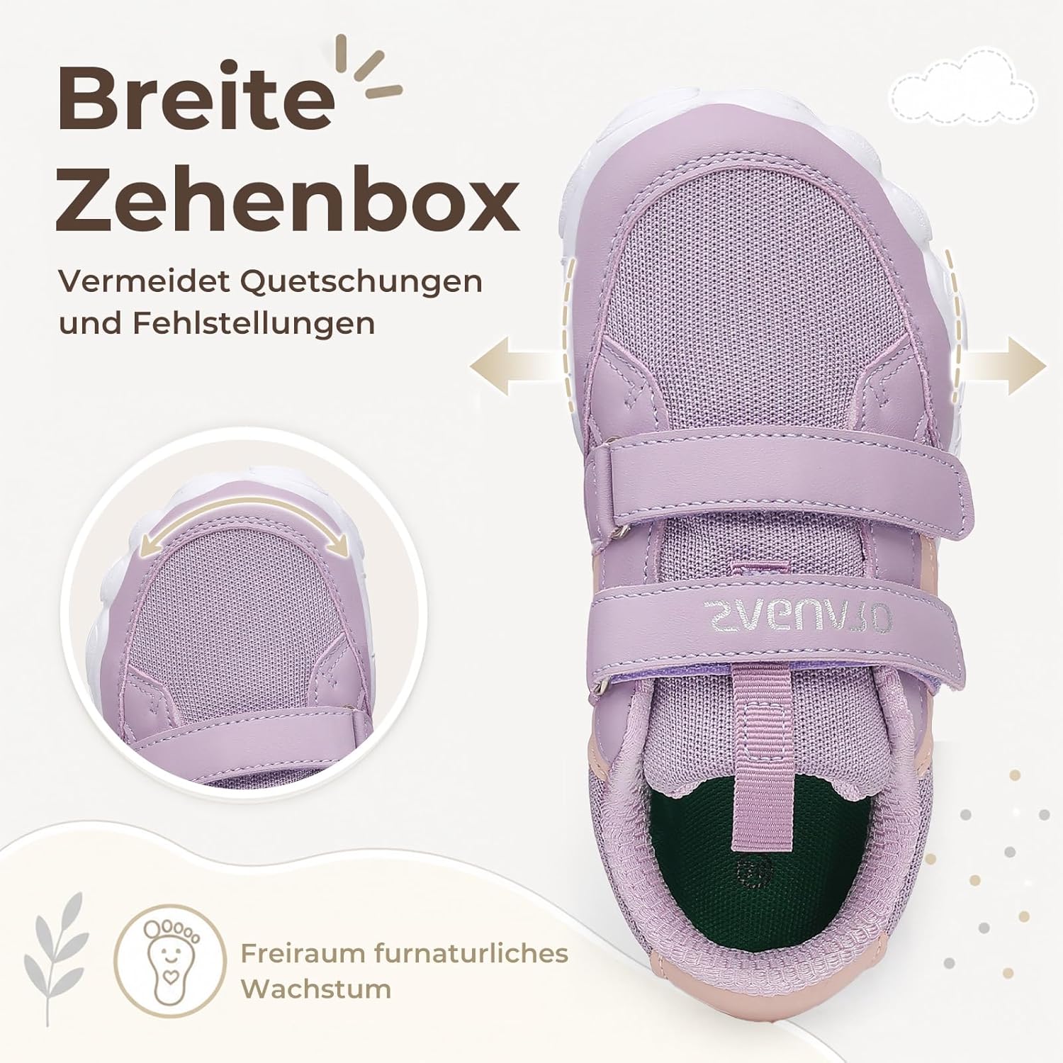 Detalle de SAGUARO Kinder Barfußschuhe Leicht – Barfußgefühl mit breiter Zehenbox, Zero-Drop, Größe 25–36