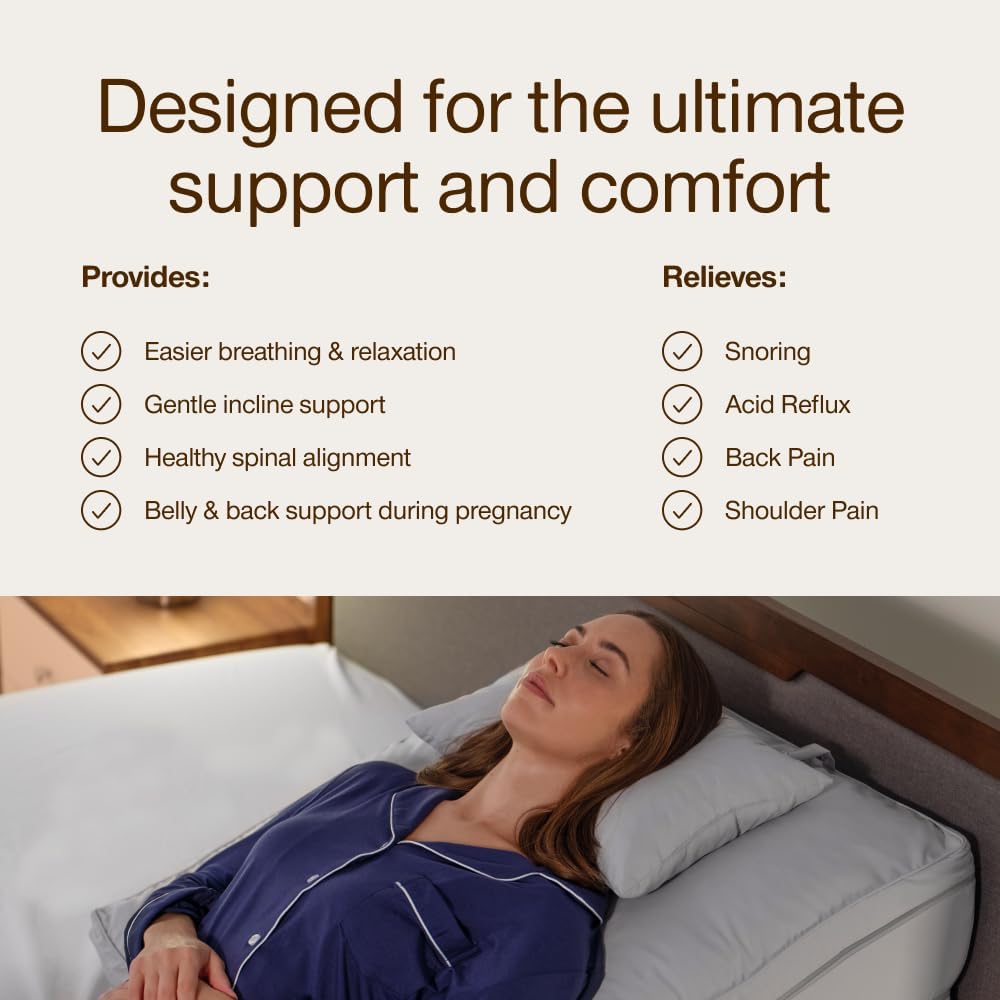 Detalle de Coop Home Goods CPL030OS-00 Adjustable Wedge Pillow with Memory Foam Top