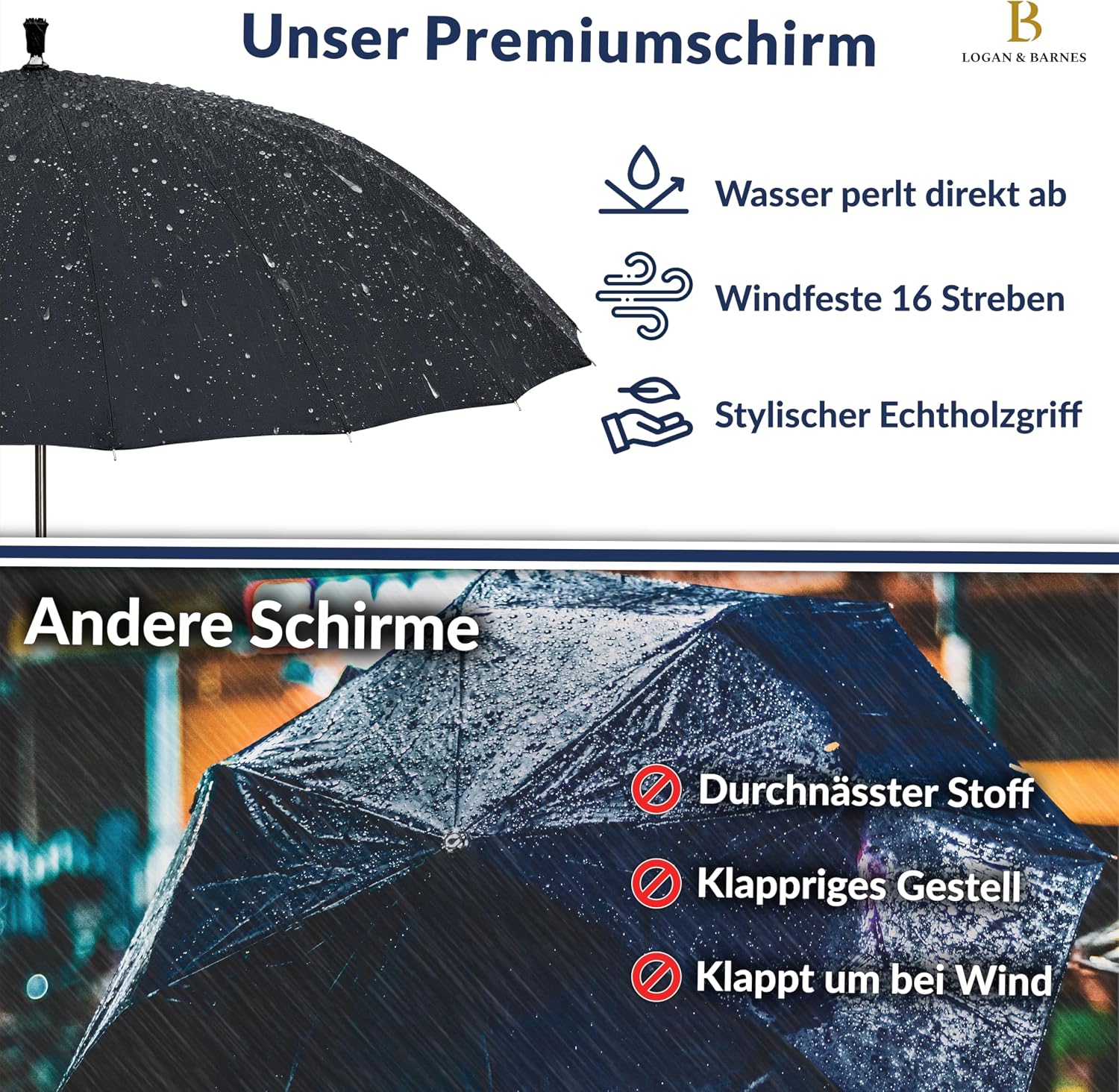 Thumbnail 1 de LOGAN & BARNES EDINBURGH Stockschirm Ø120cm ☂