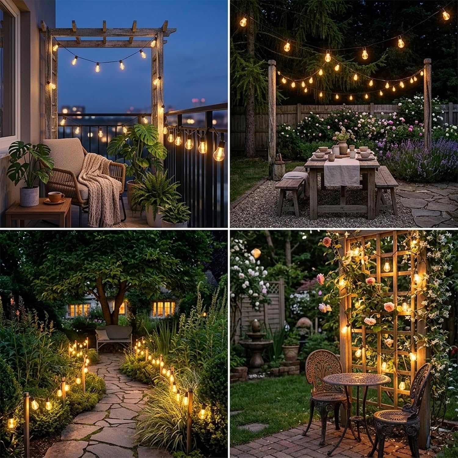 Detalle de Cnulenzt Solar Lichterkette Außen, 20 LED, 9 m – Solar- und USB-Dualmodus mit 8 Modi