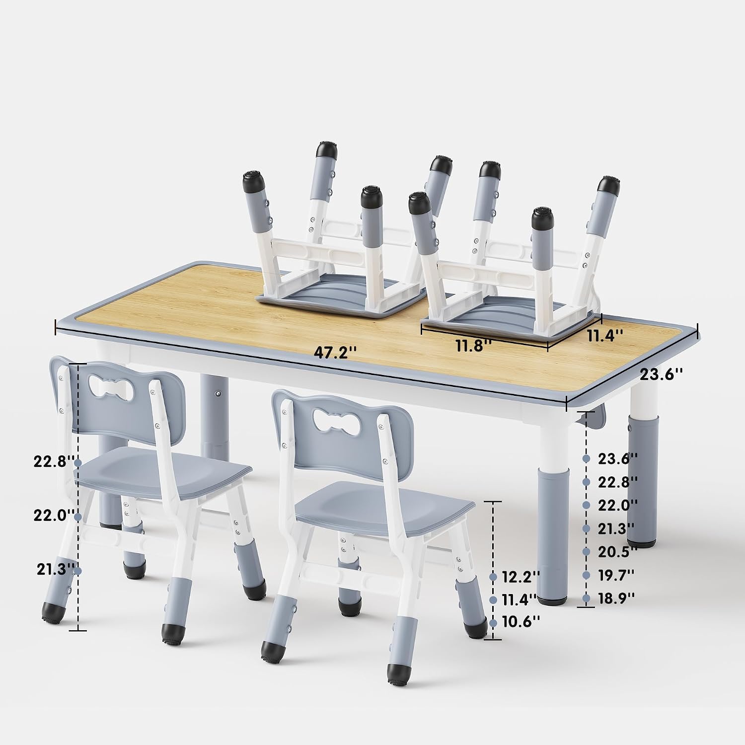 Detalle 2 de Brelley Height-Adjustable Kids' Table and Chair Set