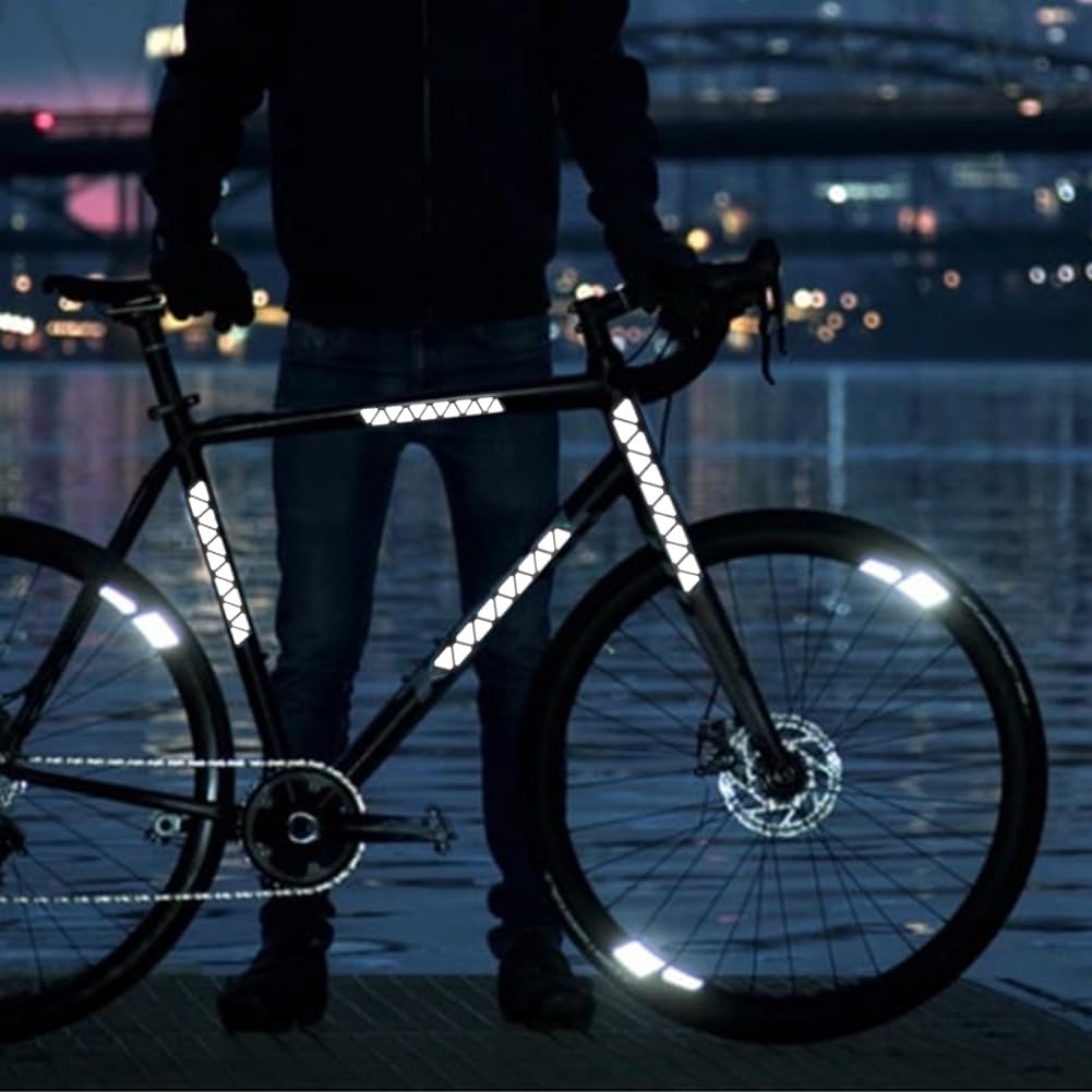Thumbnail 6 de Aoreun Reflektoren Sticker 2er Set – Selbstklebende Lichtreflex-Aufkleber für Fahrrad, Kinderwagen und mehr