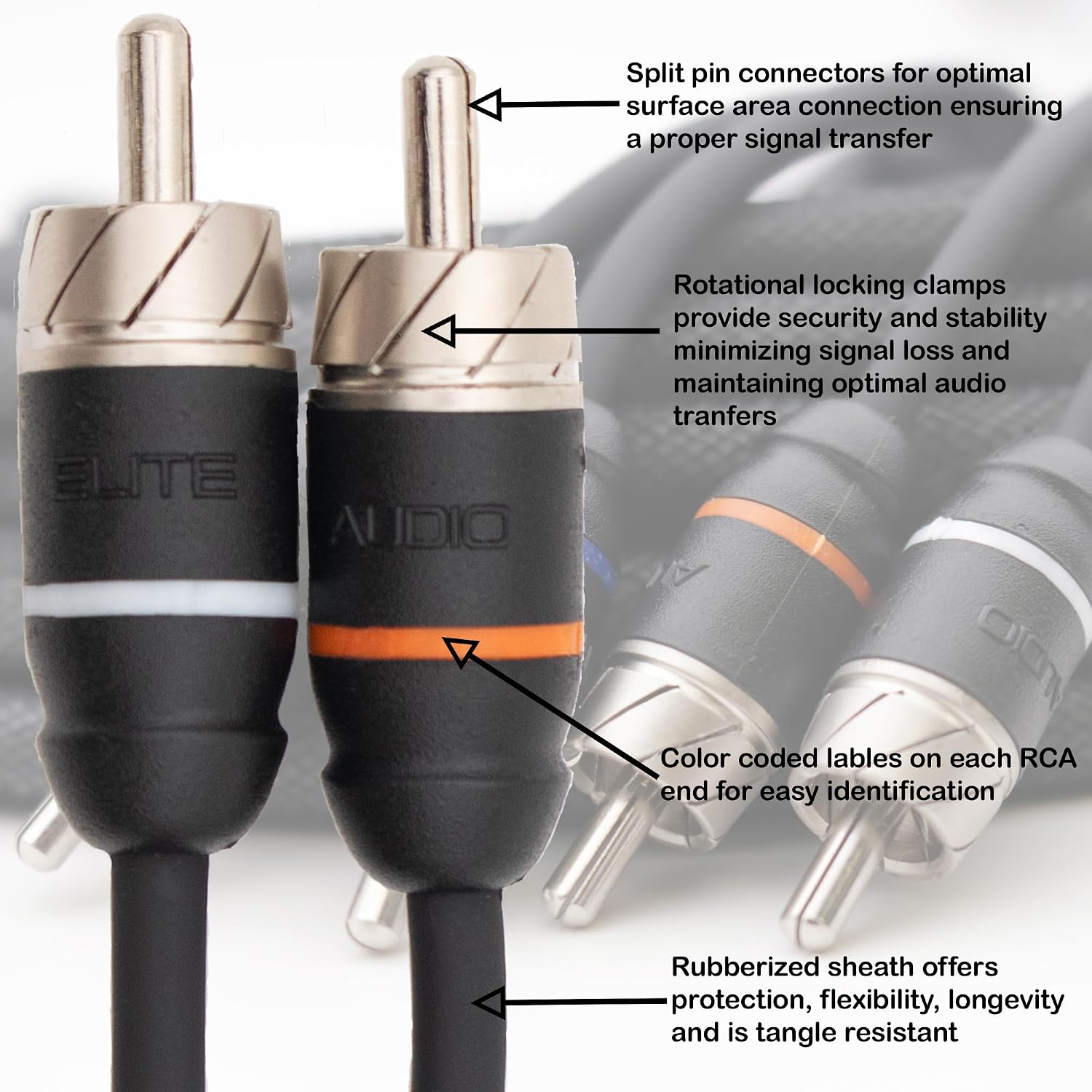 Thumbnail 2 de Elite Audio Premium Series 15ft 6-Channel RCA Cable (PRM615)