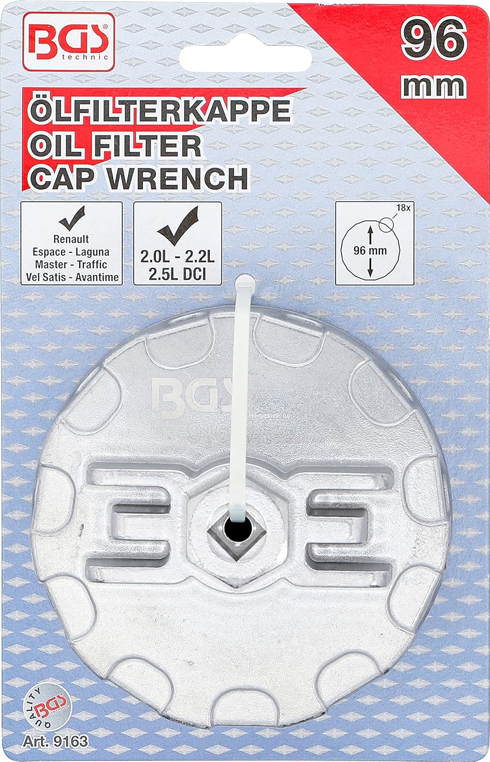Detalle 2 de Chiave filtro olio BGS 9163 Ø 96 mm 18 lati