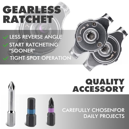 Detalle de VMAN Ratschen Schraubendreher Set 40 in 1 – magnetisch, S2-Stahlbits, vielseitig für Möbelmontage und Präzisionsreparaturen