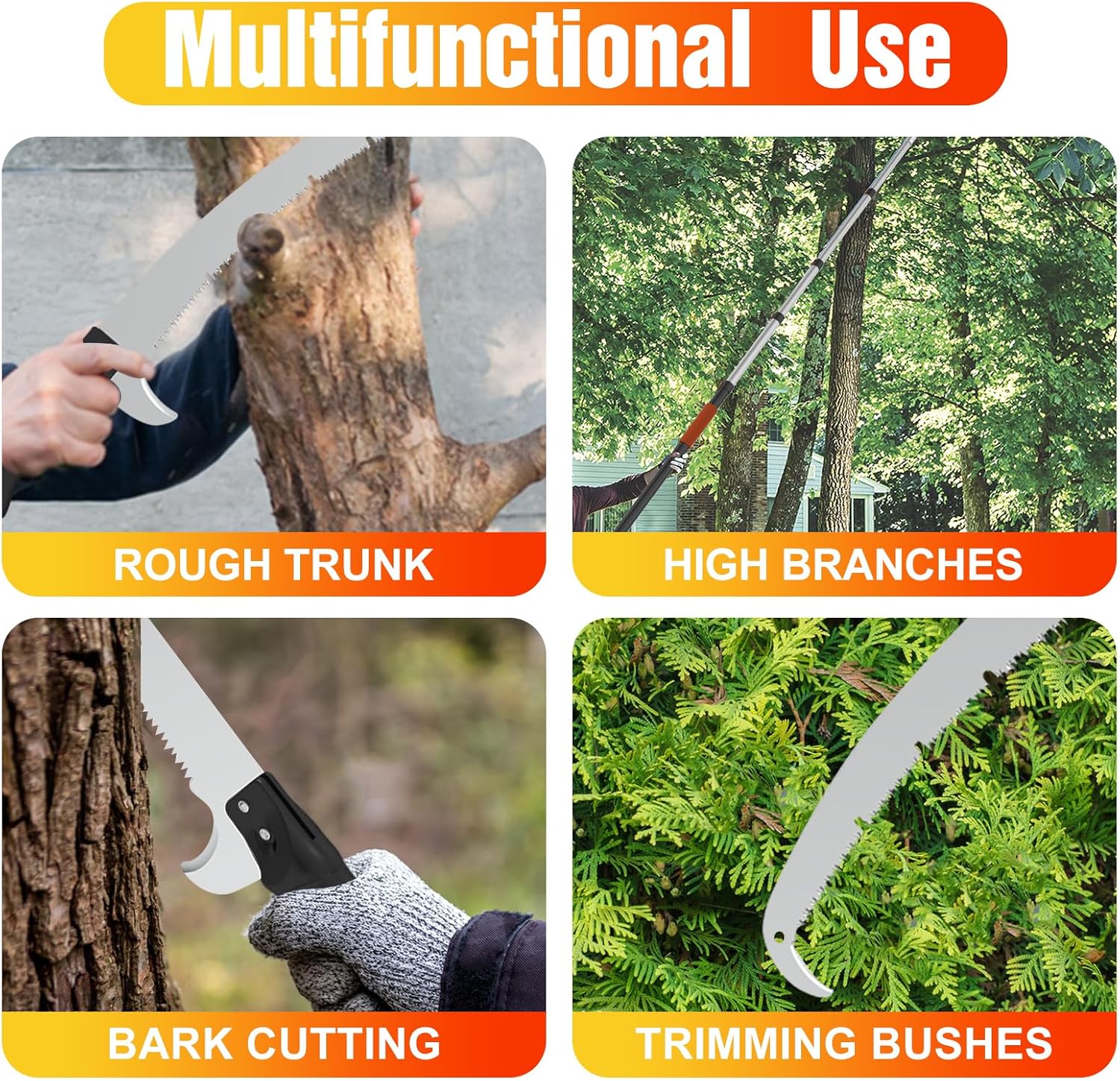 Detalle de LAANPOLE 6m Telescopic Pole Saw – Long Reach Tree Pruner for High Branches