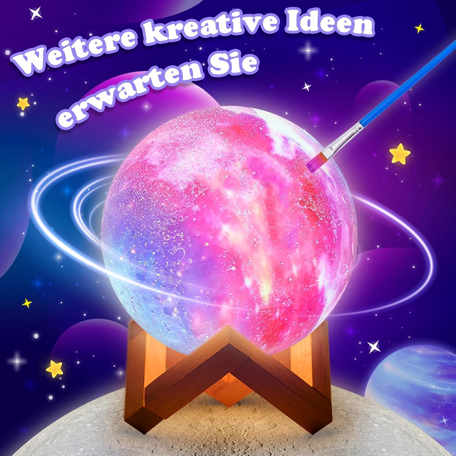 Detalle 2 de Mondlampe Malset Bastelset 15 cm