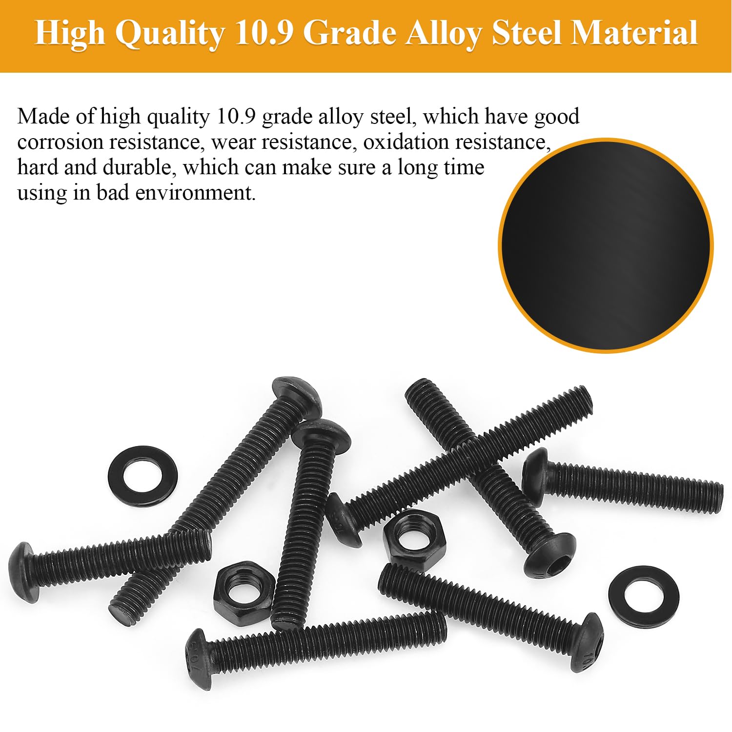 Detalle de Sutemribor M6 x 30mm Button Head Socket Cap Screws, 10.9 Alloy Steel