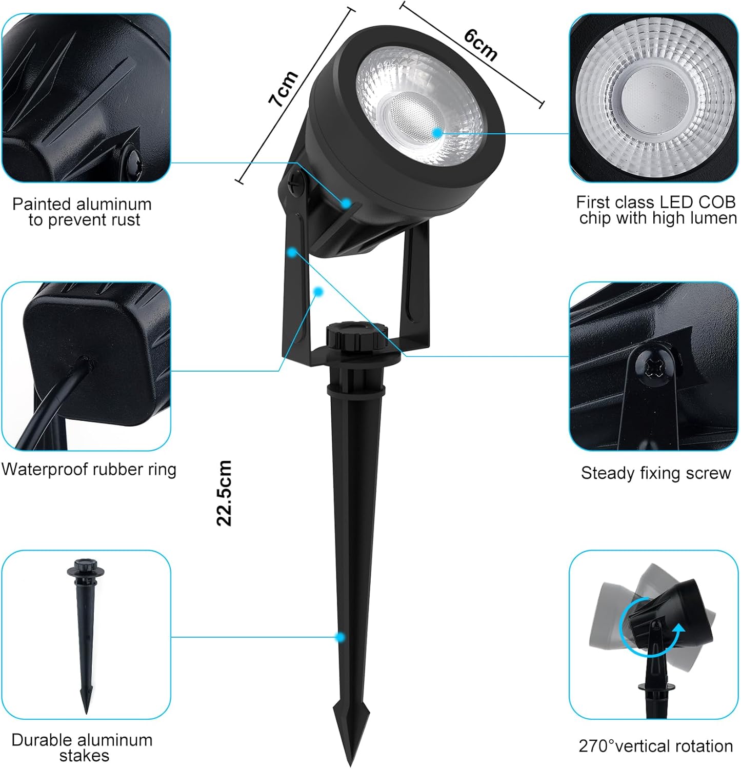 Thumbnail 3 de NATPOW Garden Lights mains-powered RGB spot lights with remote (IP65, 4-in-1)