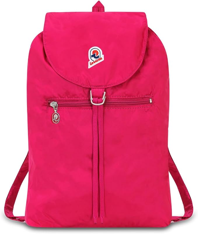 Detalle de Invicta Mochila MINISAC GLOSSY Rosa 🎒 Ligera y Plegable
