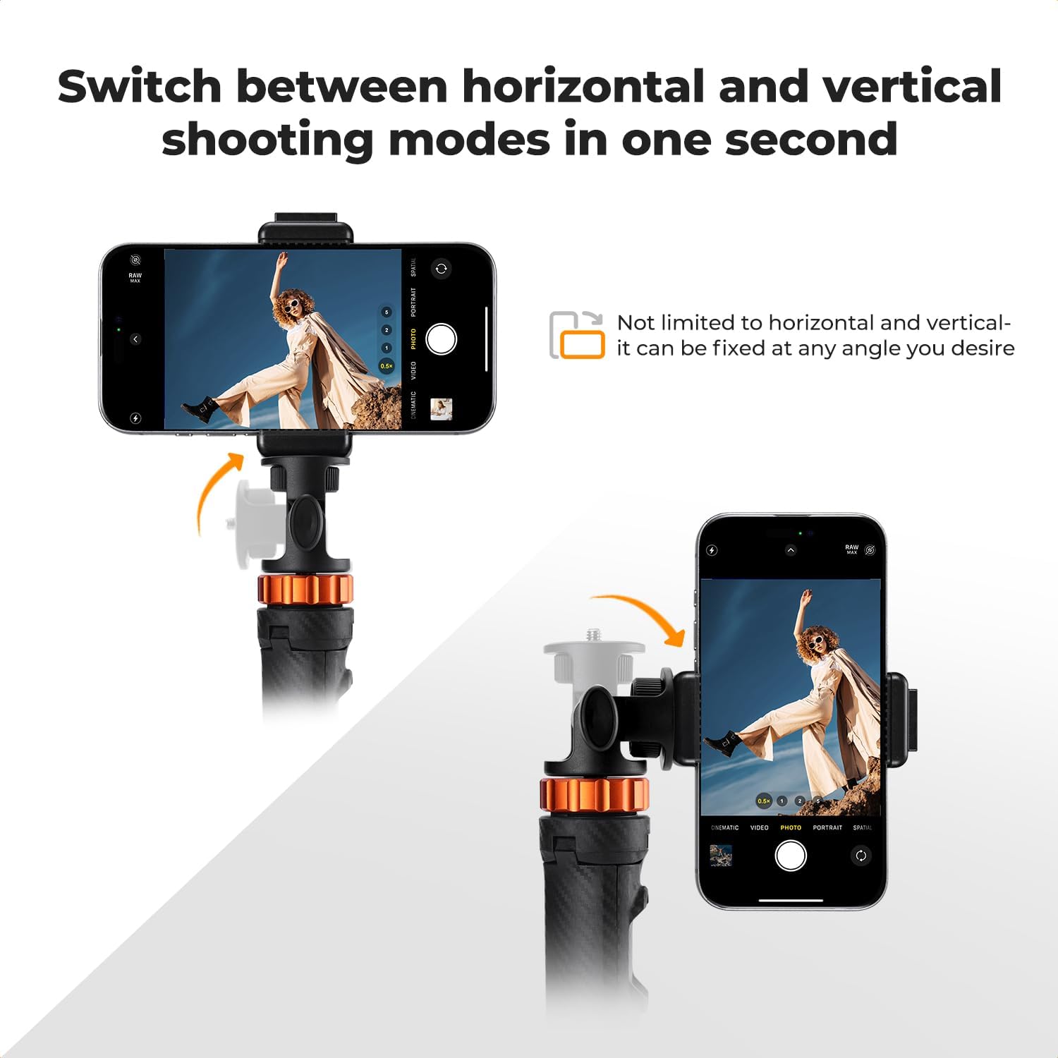 Detalle de K&F Concept 69''/175cm iPhone Selfie Stick Tripod with Phone Holder