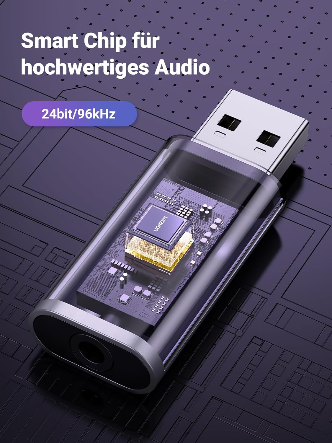 Thumbnail 5 de UGREEN USB Externe Soundkarte 2-in-1 (USB auf 3,5-mm Klinke) mit TRRS für Headset & Mikrofone