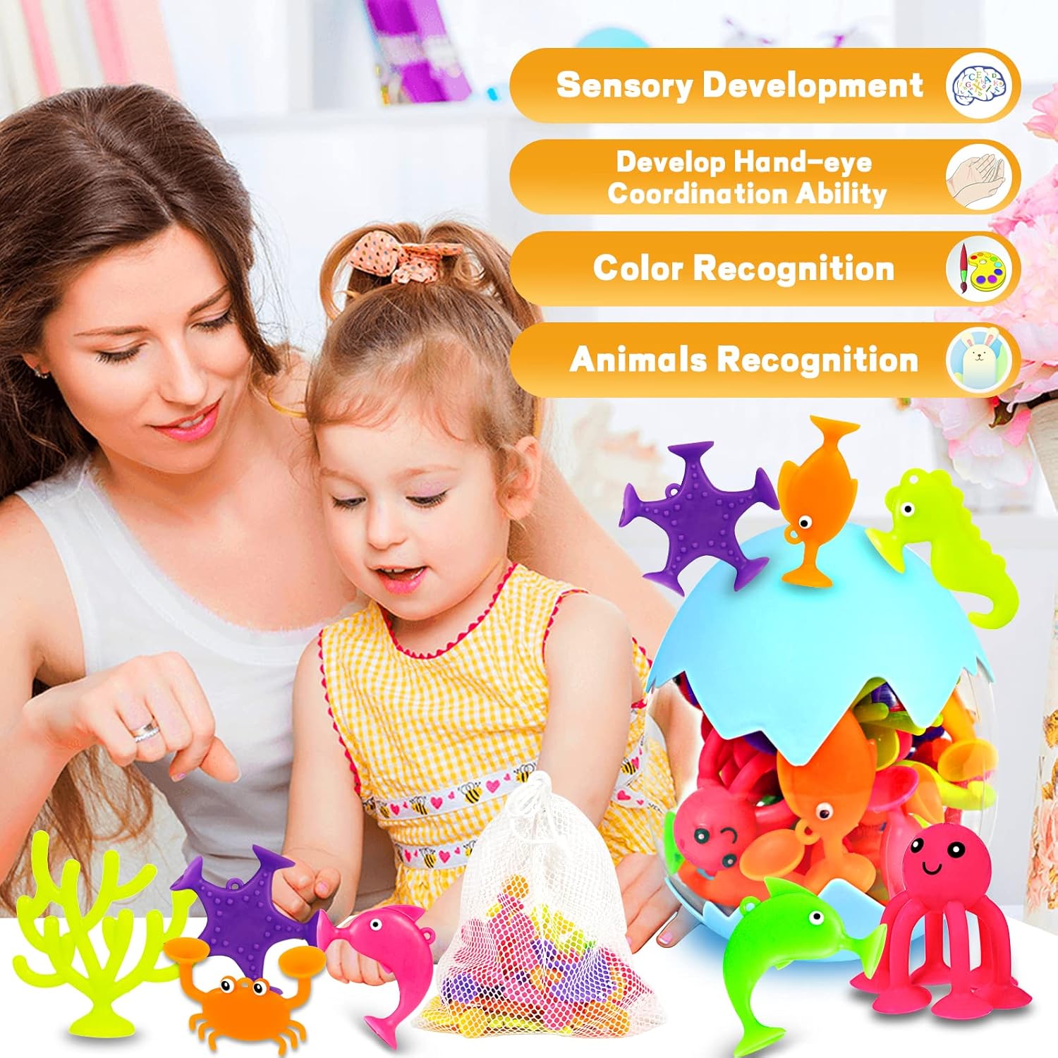 Detalle de Suction Bath Toys 18 Pieces