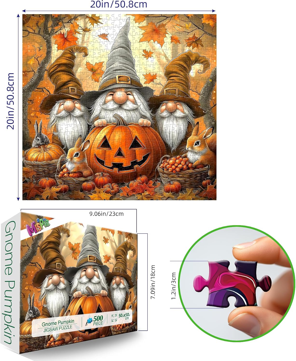 Detalle de Autumn Gnome Jigsaw Puzzle, 500 Pieces
