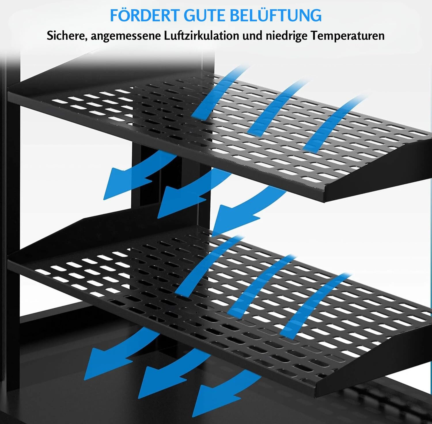 Thumbnail 5 de Pyle Fachboden 2er-Set 19 Zoll 1U Rack Shelf – belüfteter Stahlrackboden mit 50 kg Tragkraft