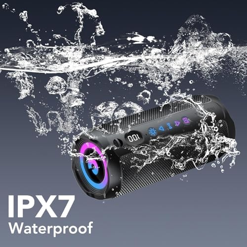 Detalle de Altavoz Bluetooth Portátil 25W coioc: sonido envolvente 360°, IPX7 y RGB para exteriores