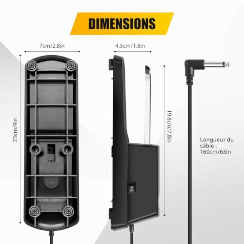 Detalle 2 de Linrax LP1 Pédale Sustain Universelle – Pédale Piano avec Interrupteur de Polarité