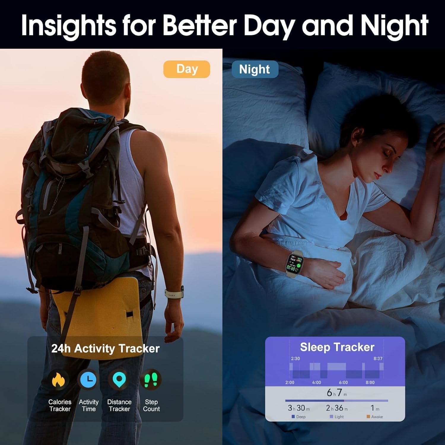 Thumbnail 1 de WeurGhy Y6 Smart Watch for Men & Women with Bluetooth 5.4 Calling, 1.91" HD Display, IP68 Waterproof (Orange)