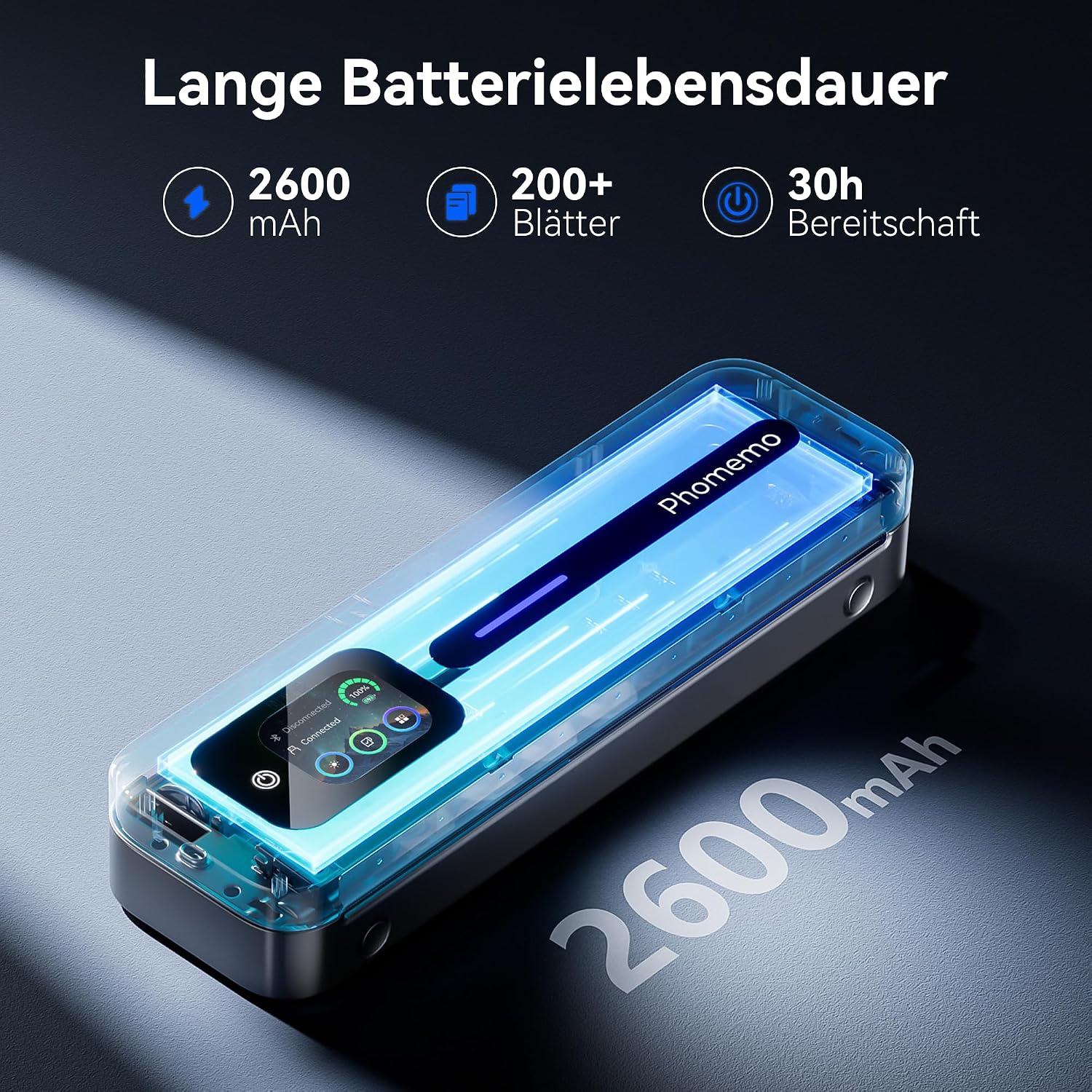 Thumbnail 5 de Phomemo M832D Thermodrucker A4 – Mobiler Bluetooth/USB-Drucker mit Touchscreen, 300 DPI