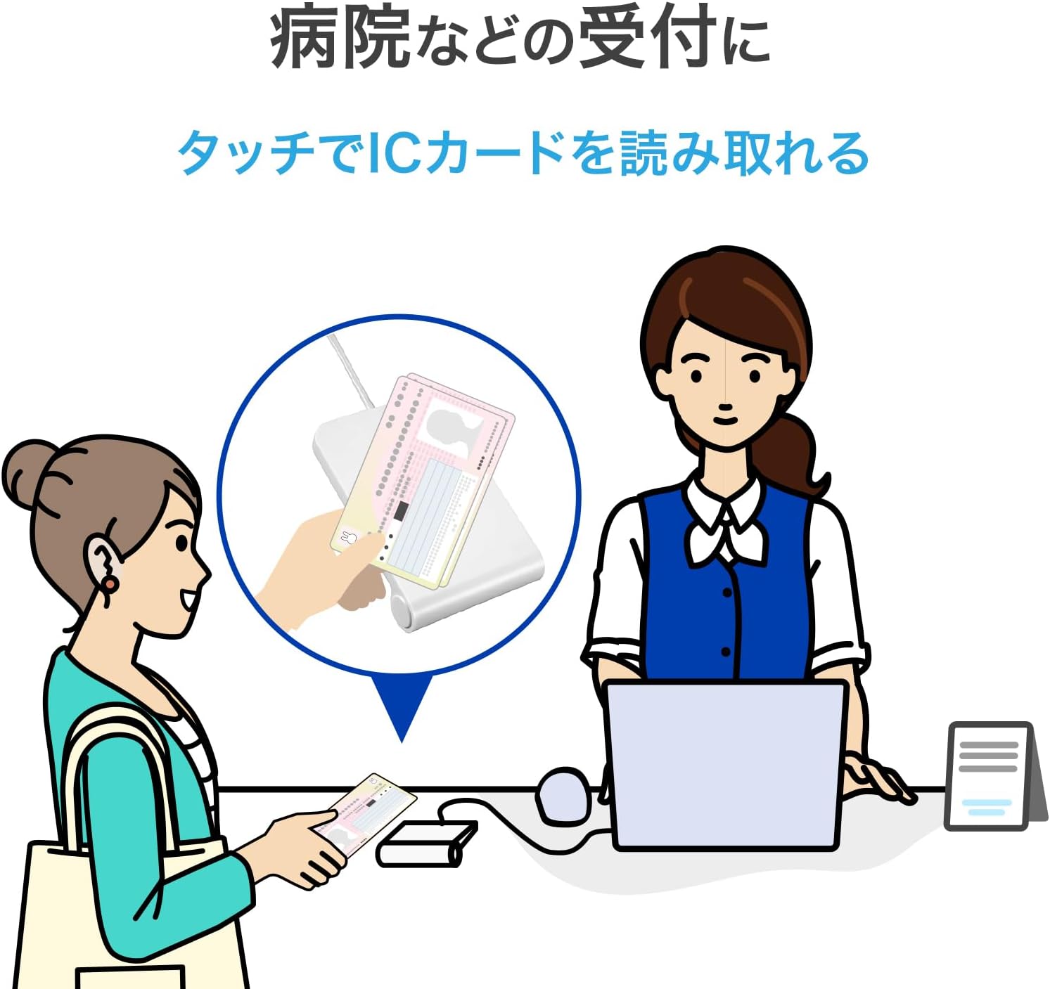 Detalle 2 de アイオーデータ USB-NFC4/E 非接触型ICカードリーダーライター マイナンバーカード・各種ICカード対応